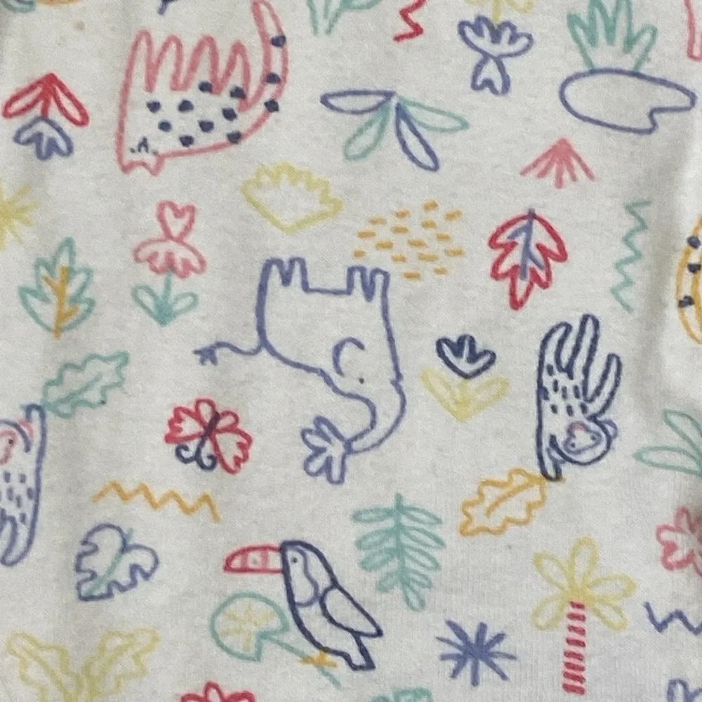 Baby GAP matching set girls boys size 3T rainbow zoo animals pajamas loungewear